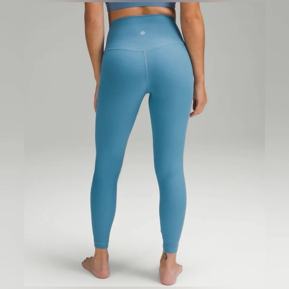 Lululemon Hr Yoga Tight 25” Grid Texture Utility Blue light special edition
